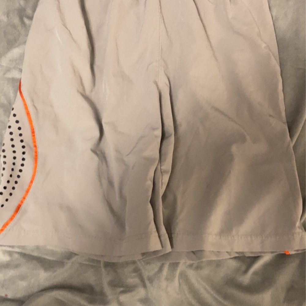 Men's Gray and Orange Athletic Shorts